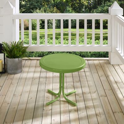 Image showing  Retro Metal Patio Side Table, Oasis Green