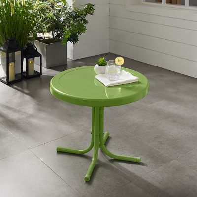 Image showing  Retro Metal Patio Side Table, Oasis Green