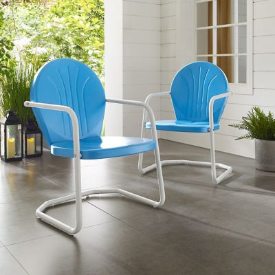 Crosley Griffith Metal Patio Chair, Blue