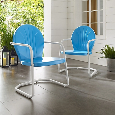 Crosley Griffith Metal Chair, Blue