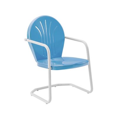 Image showing 6 th Crosley Griffith Metal Patio Chair, Blue