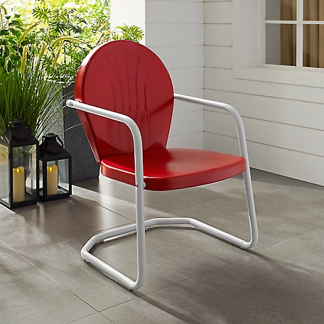 Crosley Griffith Metal Chair, Red