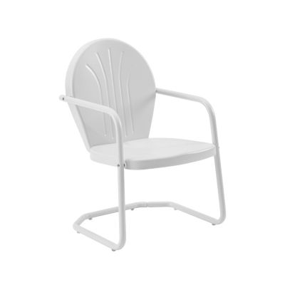 Image showing 8 th Crosley Griffith Metal Patio Chair, White