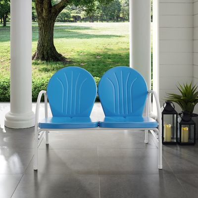 Crosley Griffith Metal Outdoor Loveseat, Blue