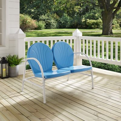 Image showing  41.75 in. Griffith Metal Outdoor Loveseat, Blue