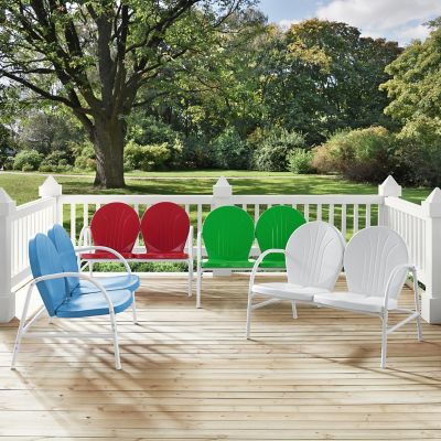 Image showing  41.75 in. Griffith Metal Outdoor Loveseat, Blue