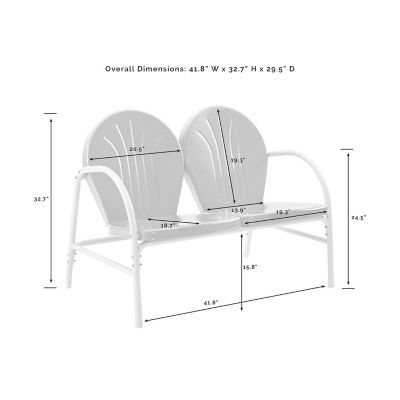 Image showing  41.75 in. Griffith Metal Outdoor Loveseat, Blue
