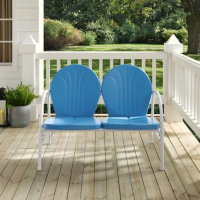 Image showing  41.75 in. Griffith Metal Outdoor Loveseat, Blue