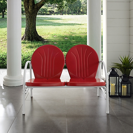 Crosley Griffith Metal Outdoor Loveseat, Red
