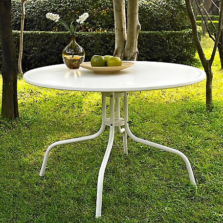 Crosley Griffith Metal Dining Table, White, 40 in.