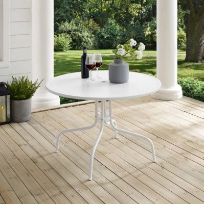 Image showing 5 th Crosley Griffith Metal Dining Table, White, 40 in.