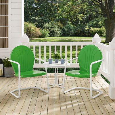 Image showing  3 pc. Griffith Metal Seating Set, Includes 2 Armchairs and Side Table, White