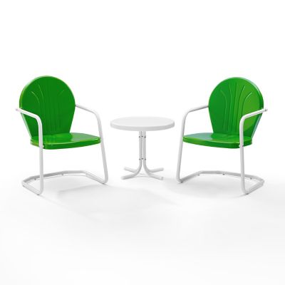 Image showing  3 pc. Griffith Metal Seating Set, Includes 2 Armchairs and Side Table, White