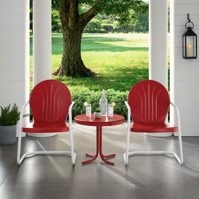 Image showing  3 pc. Griffith Metal Seating Set, Includes 2 Armchairs and Side Table, White
