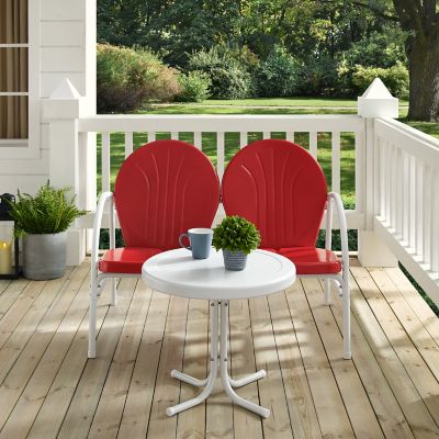 Crosley 2 pc. Griffith Metal Seating Set, Red