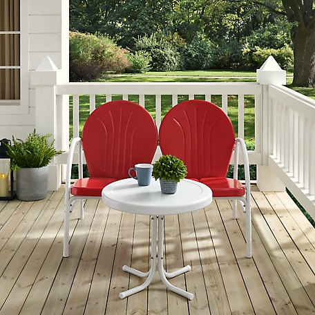 Crosley 2 pc. Griffith Metal Seating Set, Red