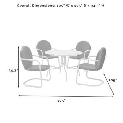 Image showing  5 pc. Griffith Metal Outdoor Dining Set, 40 in., KOD1004WH
