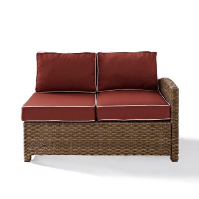Image showing  2-Seater Bradenton Wicker Right Corner Loveseat, Red