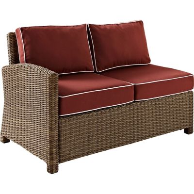 Crosley Bradenton Wicker Left Corner Patio Loveseat, Red