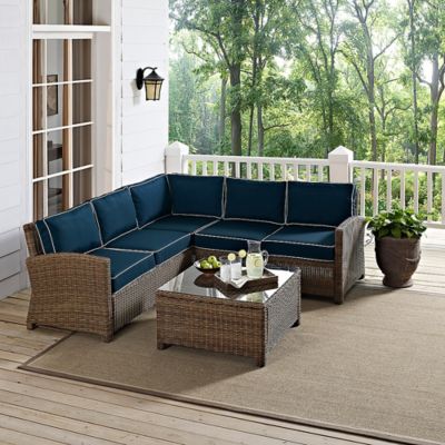 Crosley 4 pc. Bradenton Wicker Seating Set, KO70019WB-NV