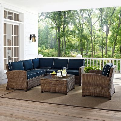 Crosley 5 pc. Bradenton Sectional Wicker Seating Set