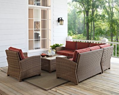 Image showing 1 th Crosley 5 pc. Bradenton Sectional Wicker Seating Set