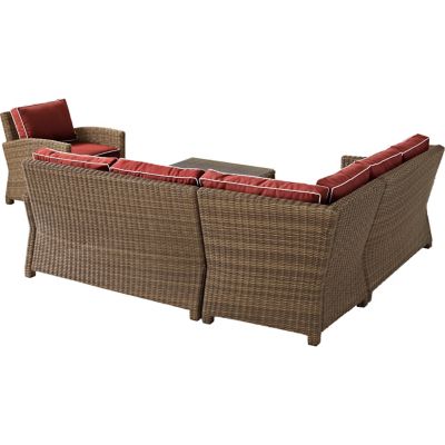 Image showing 2 th Crosley 5 pc. Bradenton Sectional Wicker Seating Set