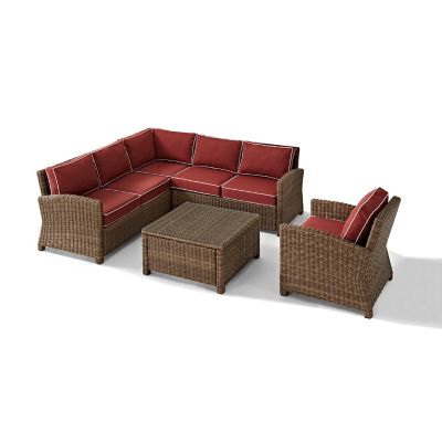 Image showing 6 th Crosley 5 pc. Bradenton Sectional Wicker Seating Set