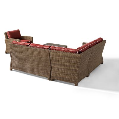 Image showing 7 th Crosley 5 pc. Bradenton Sectional Wicker Seating Set