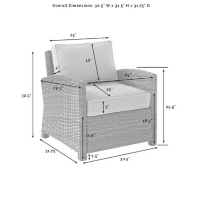Image showing 9 th Crosley 5 pc. Bradenton Sectional Wicker Seating Set