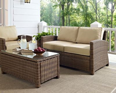 Crosley Bradenton Outdoor Wicker Loveseat, Brown