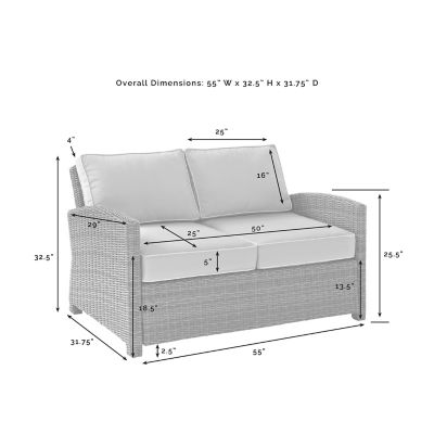 Image showing  Bradenton Outdoor Wicker Loveseat, Brown