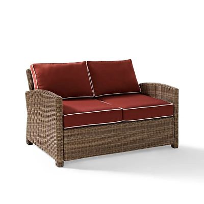 Image showing  Bradenton Outdoor Wicker Loveseat, Red