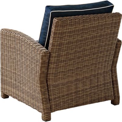 Image showing 3 th Crosley Bradenton Outdoor Wicker Arm Chair, Navy