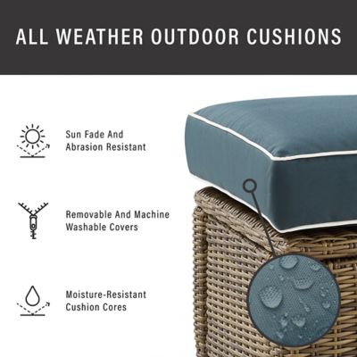 Image showing 6 th Crosley Bradenton Outdoor Wicker Arm Chair, Navy