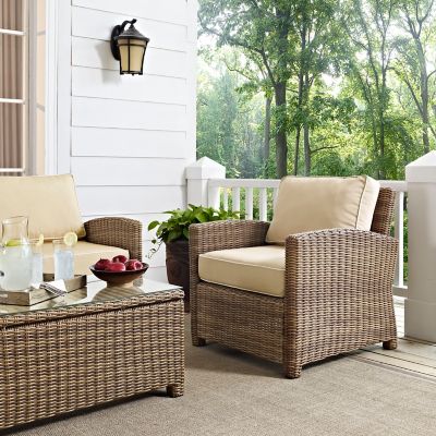 Crosley Bradenton Outdoor Wicker Arm Chair, Brown