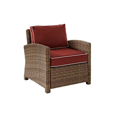 Image showing  Bradenton Outdoor Wicker Arm Chair, Red