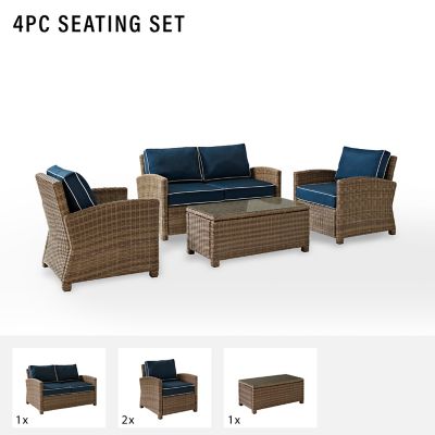 Image showing  4 pc. Bradenton Wicker Seating Set, KO70024WB-NV