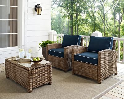 Crosley 2 pc. Bradenton Wicker Seating Set, Navy