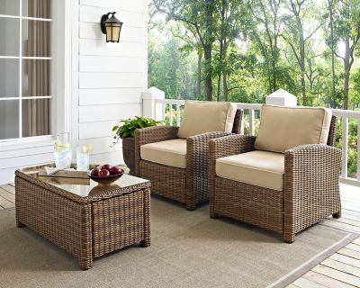 Crosley 2 pc. Bradenton Wicker Seating Set, Brown