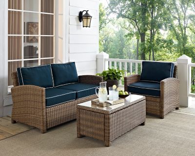 Crosley 3 pc. Bradenton Wicker Seating Set