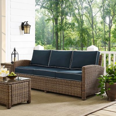 Crosley Bradenton Outdoor Wicker Sofa, Navy