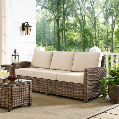 Crosley Bradenton Outdoor Wicker Sofa, Sand