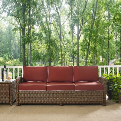 Crosley Bradenton Outdoor Wicker Sofa, Sangria