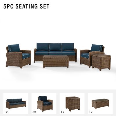 Image showing  5 pc. Bradenton Wicker Conversation Set, 94 in.