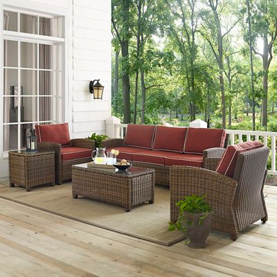 Crosley 5 pc. Bradenton Wicker Conversation Set, 94 in -  KO70051WBSG