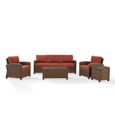 Image showing 1 th Crosley 5 pc. Bradenton Wicker Conversation Set, 94 in.