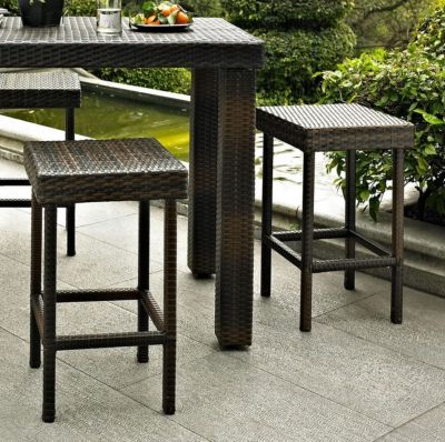 Image showing  2 pc. 24 in. Palm Harbor Wicker Counter-Height Bar Stool Set