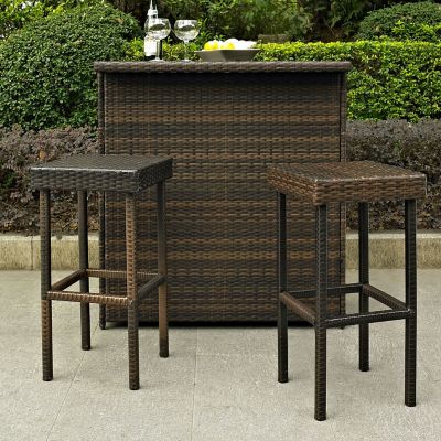 Image showing  2 pc. Palm Harbor Wicker Counter-Height Bar Stool Set