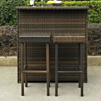 Image showing  2 pc. Palm Harbor Wicker Counter-Height Bar Stool Set
